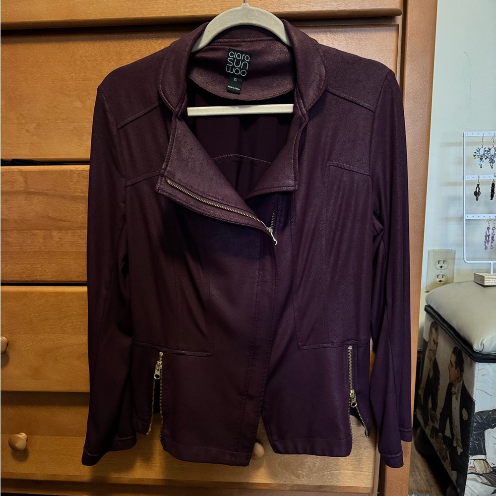 Clara sun Woo liquid leather signature jacket